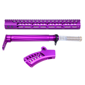 AR-15 Ultra Furniture Set in Anodized Purple, compliant with NY/CA standards.