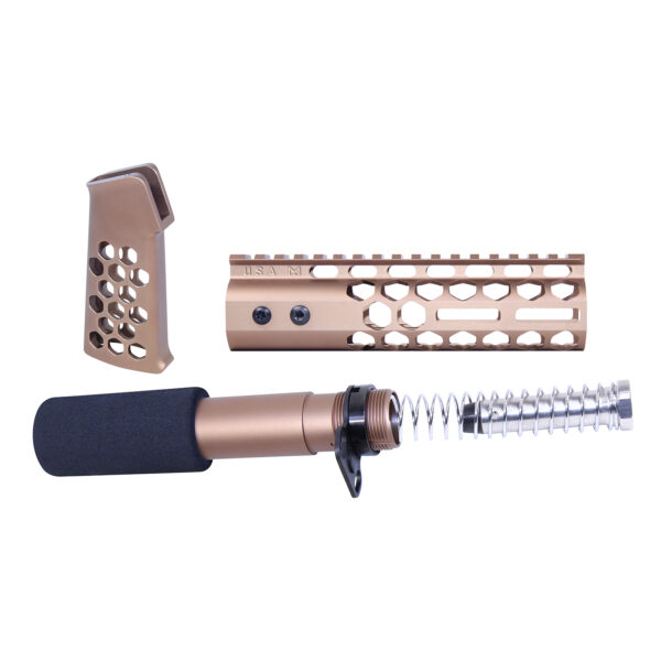 AR-15 Honeycomb Pistol Furniture Set (7") (Anodized Bronze)