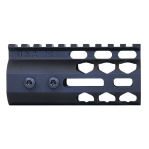 4" Air Lite Series 'Honeycomb' M-LOK Free Floating Handguard With Monolithic Top Rail (Anodized Black)