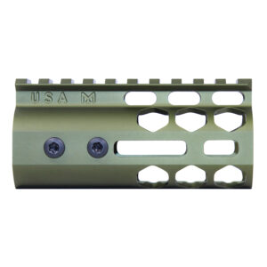 4" Air Lite Series 'Honeycomb' M-LOK Free Floating Handguard With Monolithic Top Rail (Anodized Green)