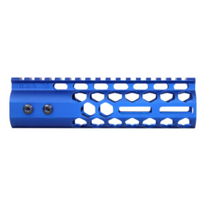 7" Air Lite Series 'Honeycomb' M-LOK Free Floating Handguard With Monolithic Top Rail (Anodized Blue)