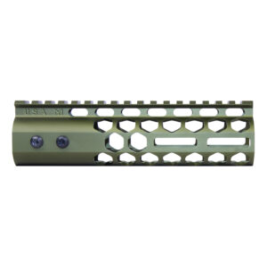 7" Air Lite Series 'Honeycomb' M-LOK Free Floating Handguard With Monolithic Top Rail (Anodized Green)