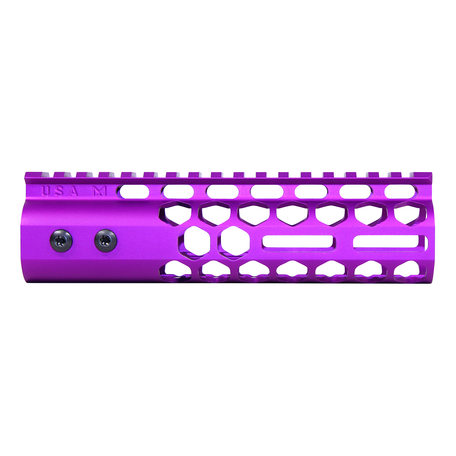 7" Air Lite Series 'Honeycomb' M-LOK Free Floating Handguard With Monolithic Top Rail (Anodized Purple)