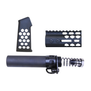 AR-15 Micro Honeycomb Pistol Furniture Set (Anodized Black)