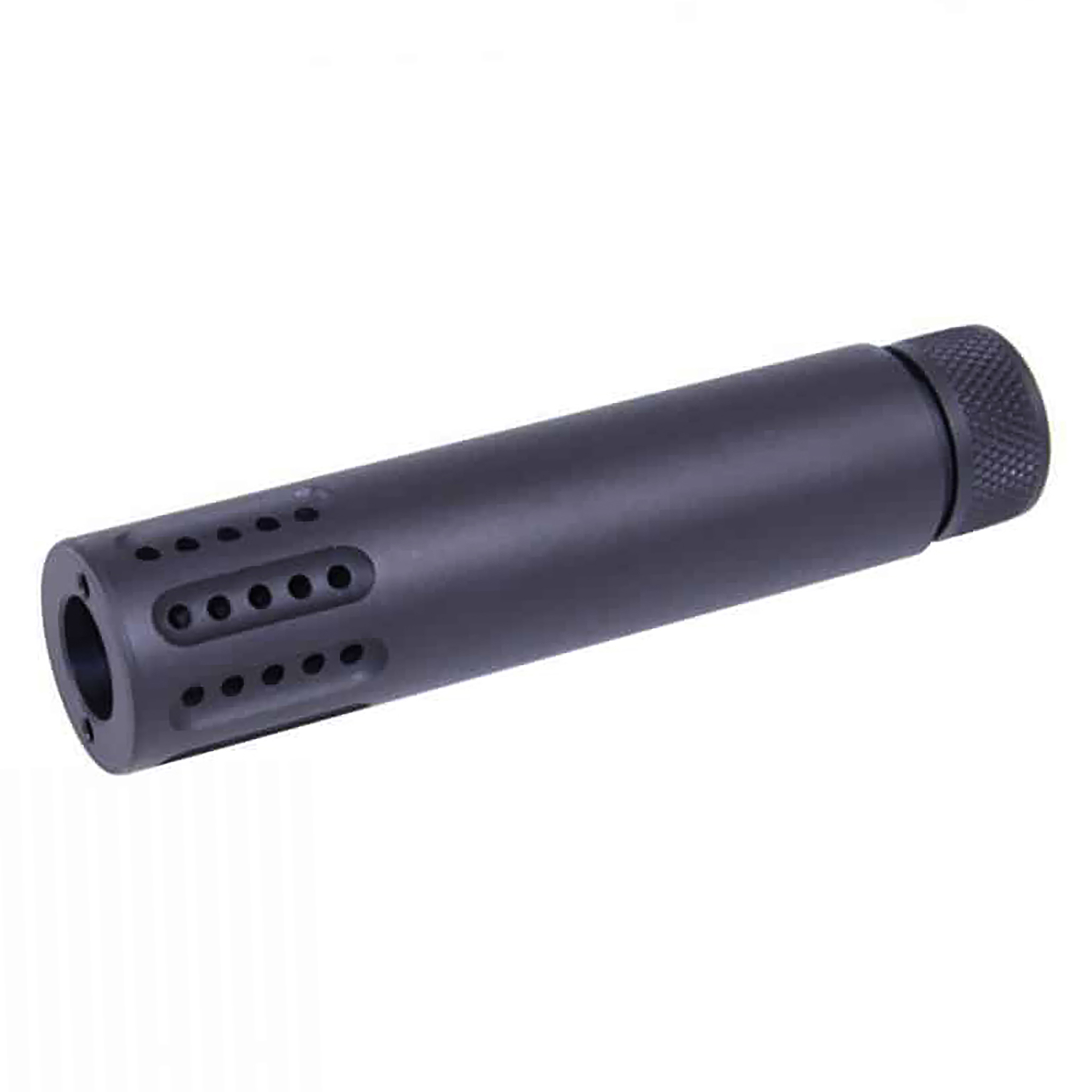 anodized-black-muzzle-brake-shroud-458 458 Socom Slip Over Barrel Shroud With Multi Port Muzzle Brake (Anodized Black) - Image 1