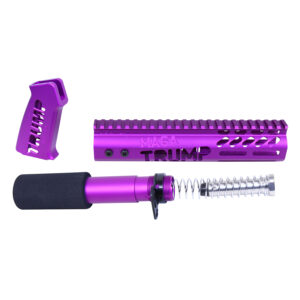 AR-15 Trump Series purple accessory set featuring receiver, buffer tube, and grip.