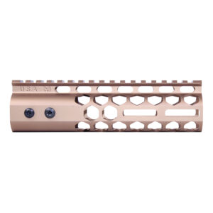 Guntec USA 7 Bronze Honeycomb M-LOK Handguard with Monolithic Top Rail.