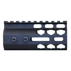 Guntec USA 4-inch Honeycomb M-LOK Handguard in Anodized Black.