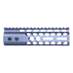 Guntec USA 7 Honeycomb M-LOK Handguard, Anodized Grey with Monolithic Top Rail.