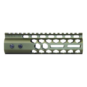 Guntec USA 7 Olive Green M-LOK Handguard with Picatinny Top Rail.