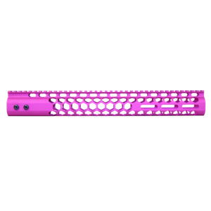 15" Air Lite Series 'Honeycomb' M-LOK Free Floating Handguard With Monolithic Top Rail (Anodized Pink)