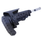 Adjustable AR .308 tactical buttstock with cheek riser and quick-detach sling port.