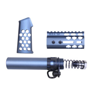 AR-15 Micro Honeycomb Pistol Set in Anodized Grey with ergonomic design and accessory slots.