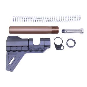 AR-15 Micro Breach Pistol Brace Kit components in Anodized Bronze.