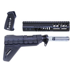 AR-15 Trump Series pistol set with tactical brace, handguard, and grip in black.