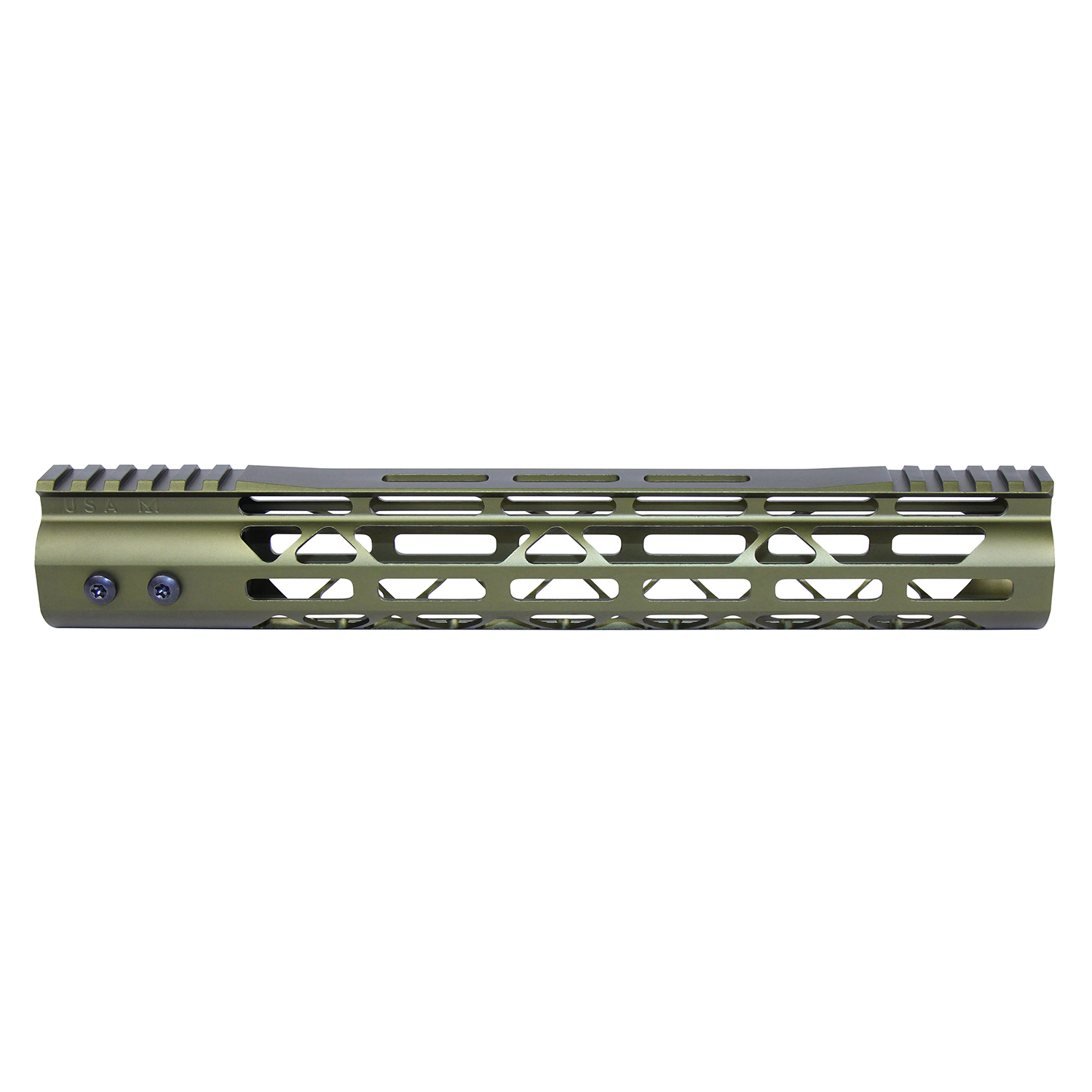 12" MOD LITE Skeletonized  Series M-LOK Free Floating Handguard With Monolithic Top Rail (Anodized Green)