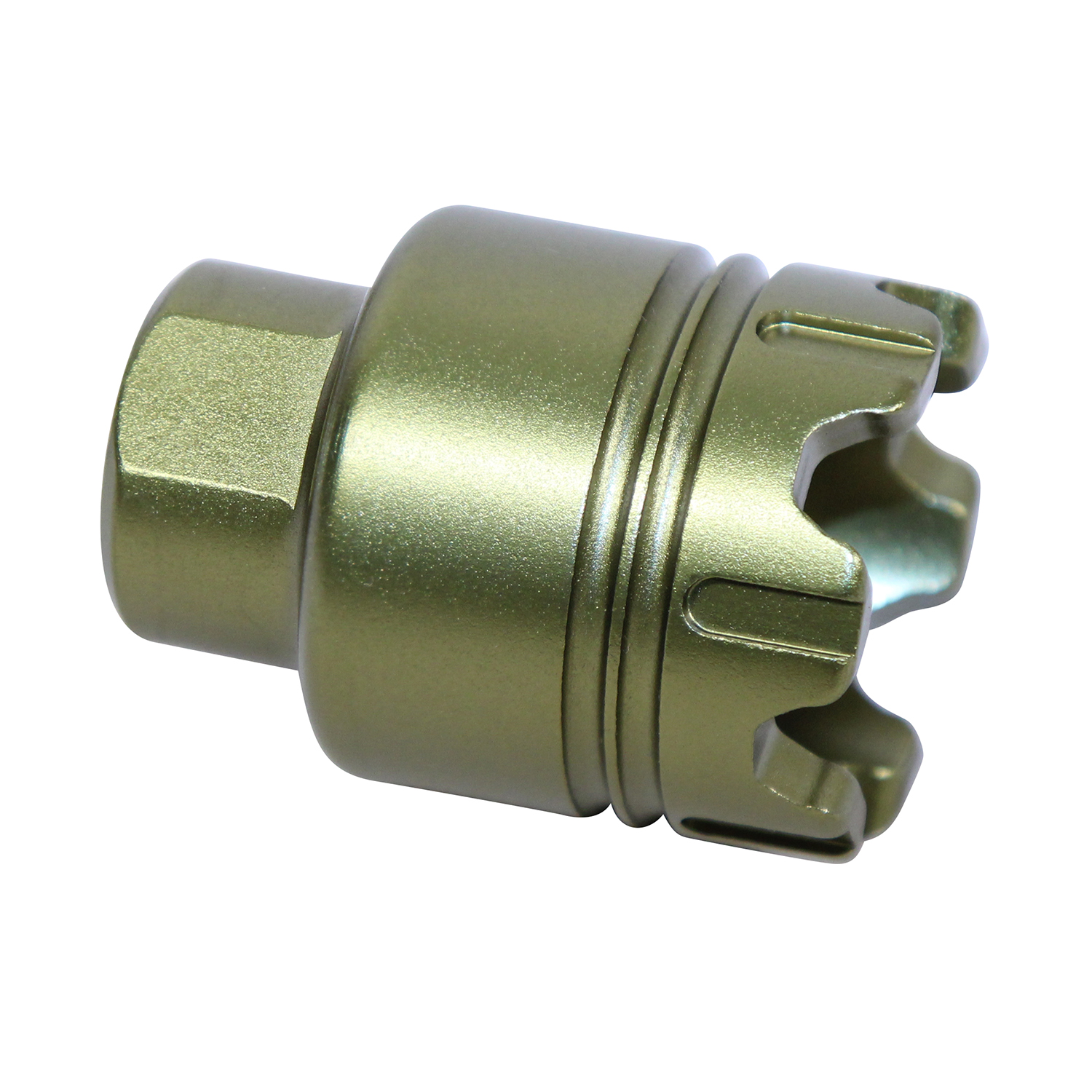 AR-15 Mini 'Trident' Flash Can With Glass Breaker (9mm) (Anodized Green)