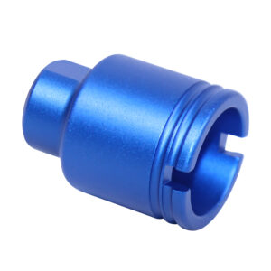 AR .308 Cal Stubby Slim Compact Flash Can (Anodized Blue)
