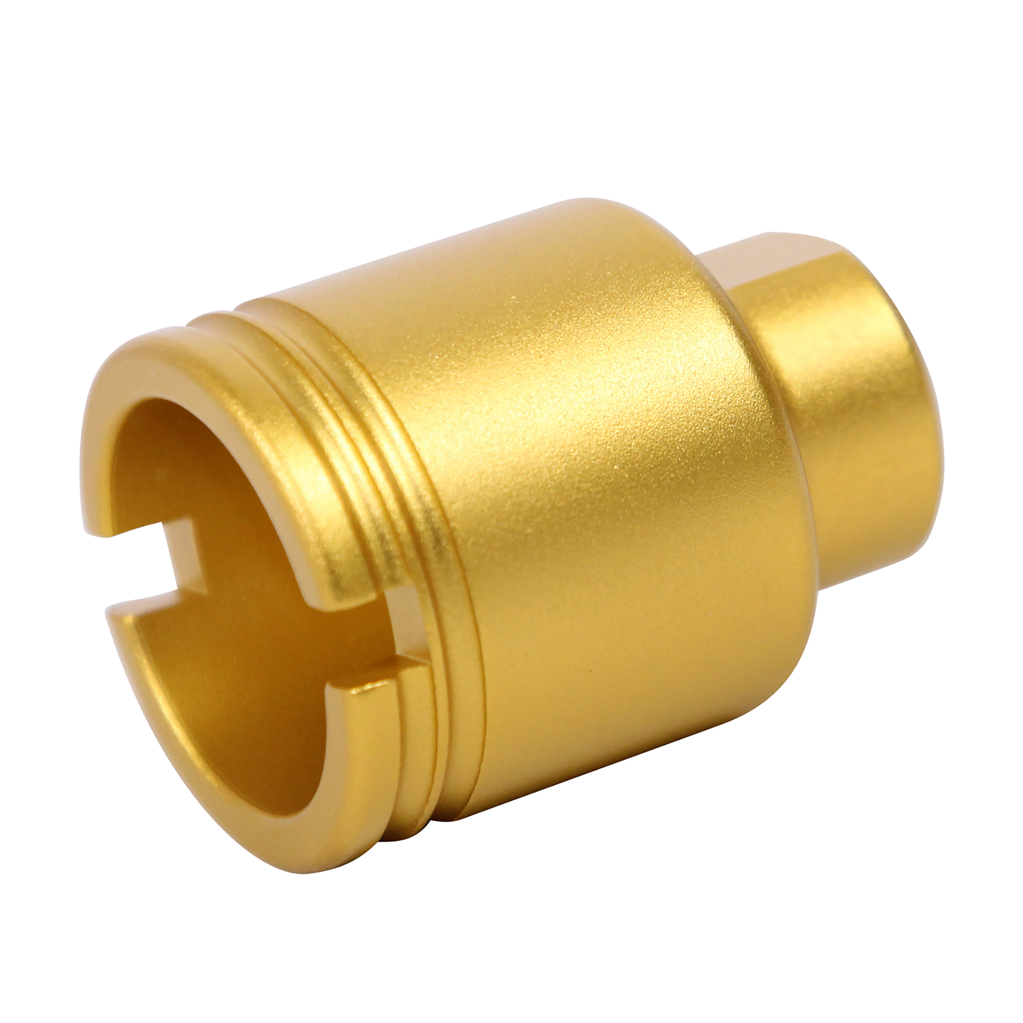 ar-308-stubby-flash-can-anodized-gold AR .308 Cal Stubby Slim Compact Flash Can (Anodized Gold) - Image 1
