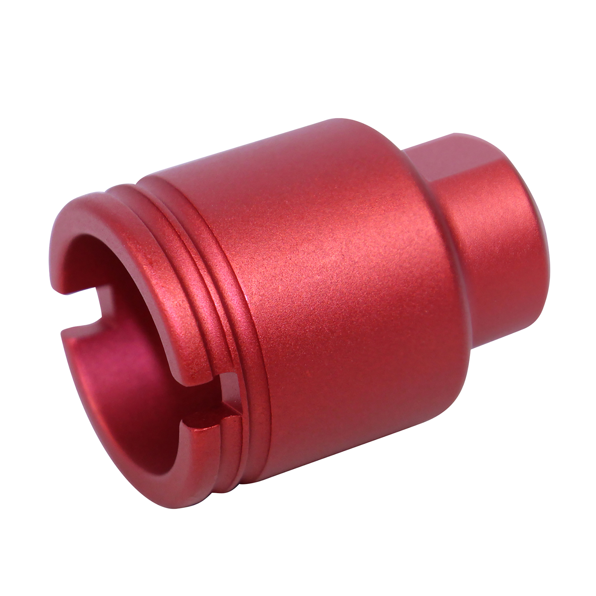 ar-308-stubby-flash-can-anodized-red AR .308 Cal Stubby Slim Compact Flash Can (Anodized Red) - Image 1