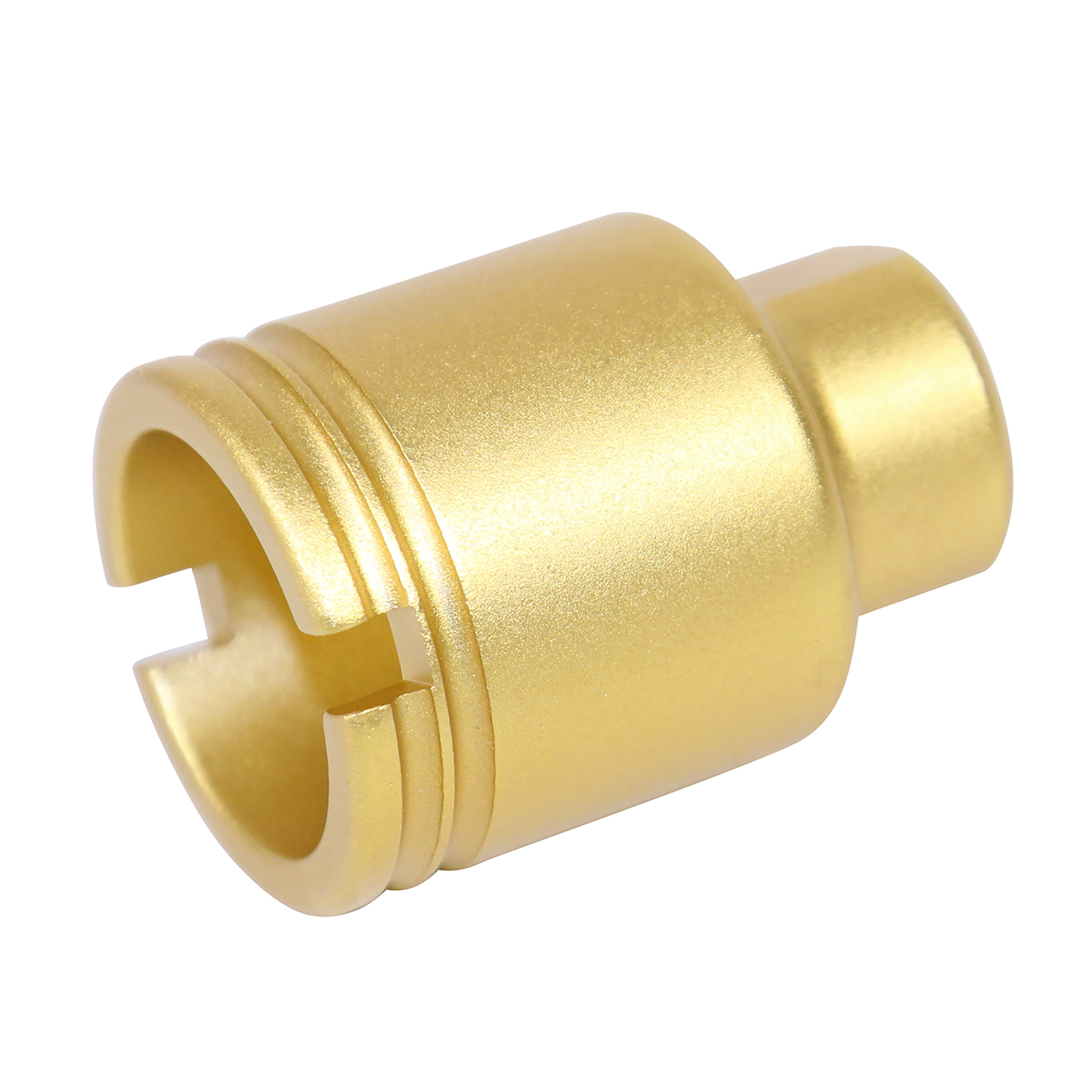 AR 9mm Stubby Slim Flash Can Anodized Gold AR 9mm Stubby Slim Compact Flash Can in Anodized Gold finish