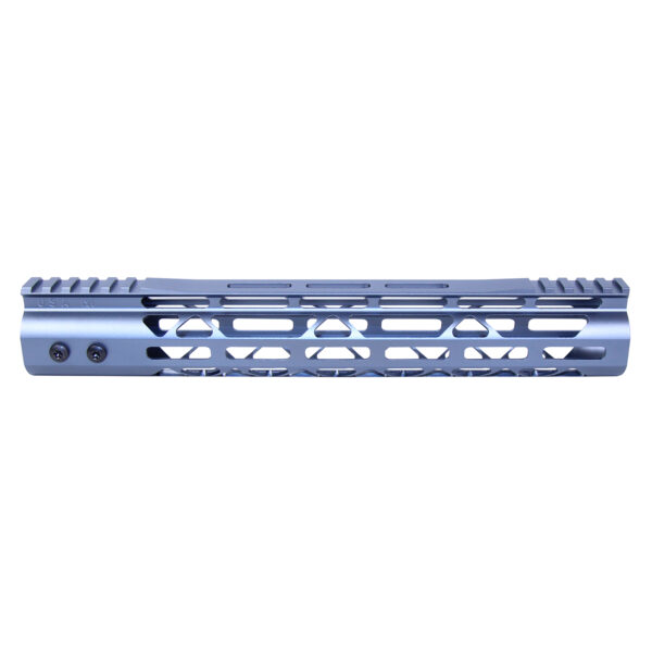 Guntec USA 12-inch grey anodized M-LOK free-floating handguard with top rail.