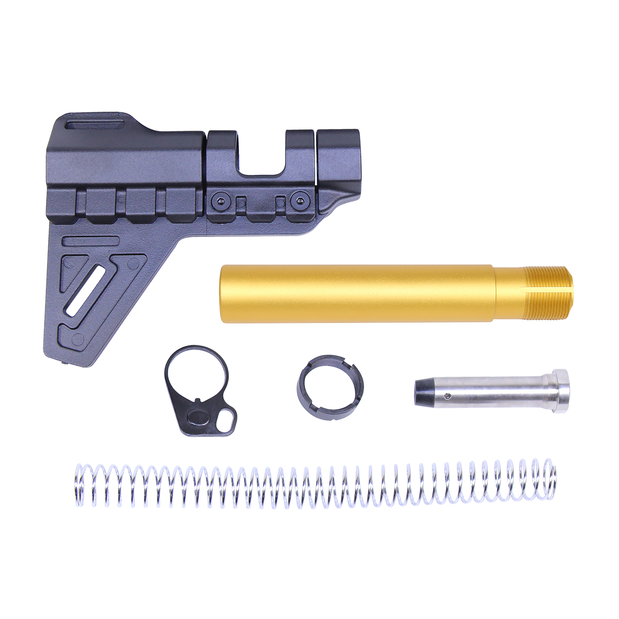 GT-MBPB-GOLD_TT AR-15 Micro Breach Pistol Brace Kit (Anodized Gold) - Image 1
