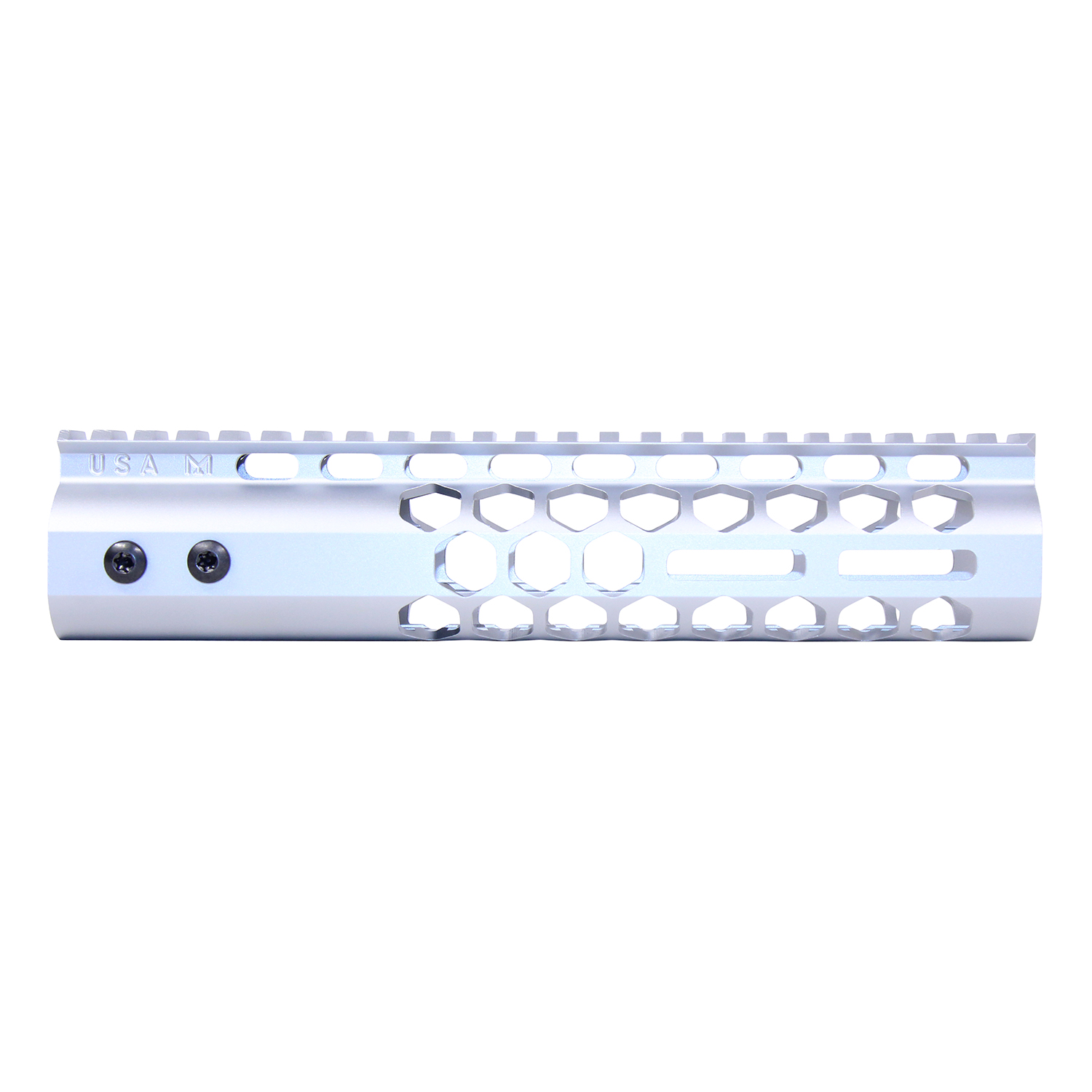 9" Air Lite Series 'Honeycomb' M-LOK Free Floating Handguard With Monolithic Top Rail (Anodized Clear)