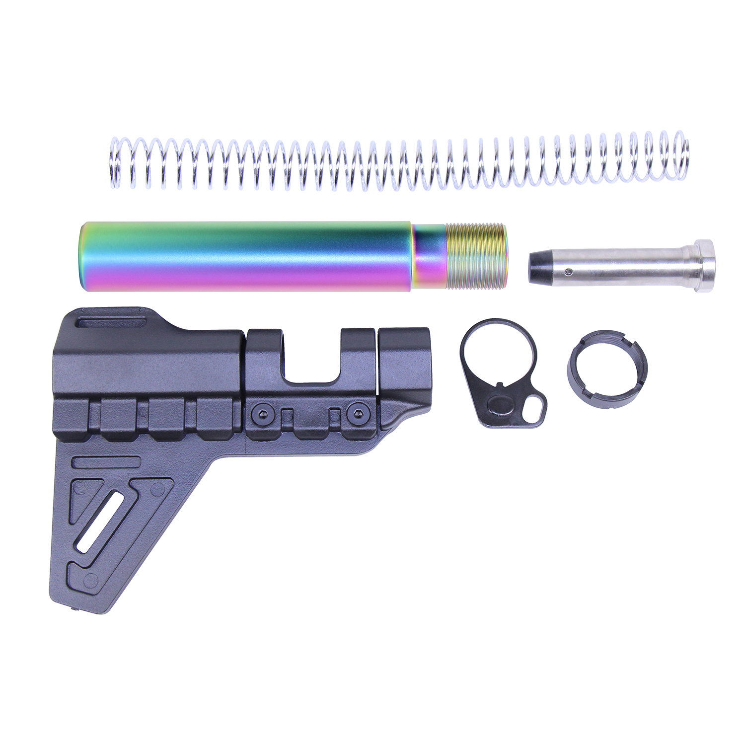 AR-15 Micro Breach Pistol Brace Kit (Matte Rainbow RPVD)
