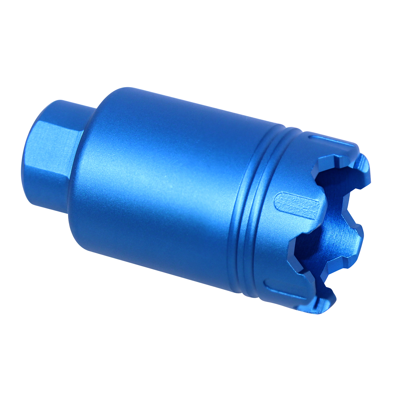 AR .308 Cal Micro 'Trident' Flash Can With Glass Breaker (Anodized Blue)