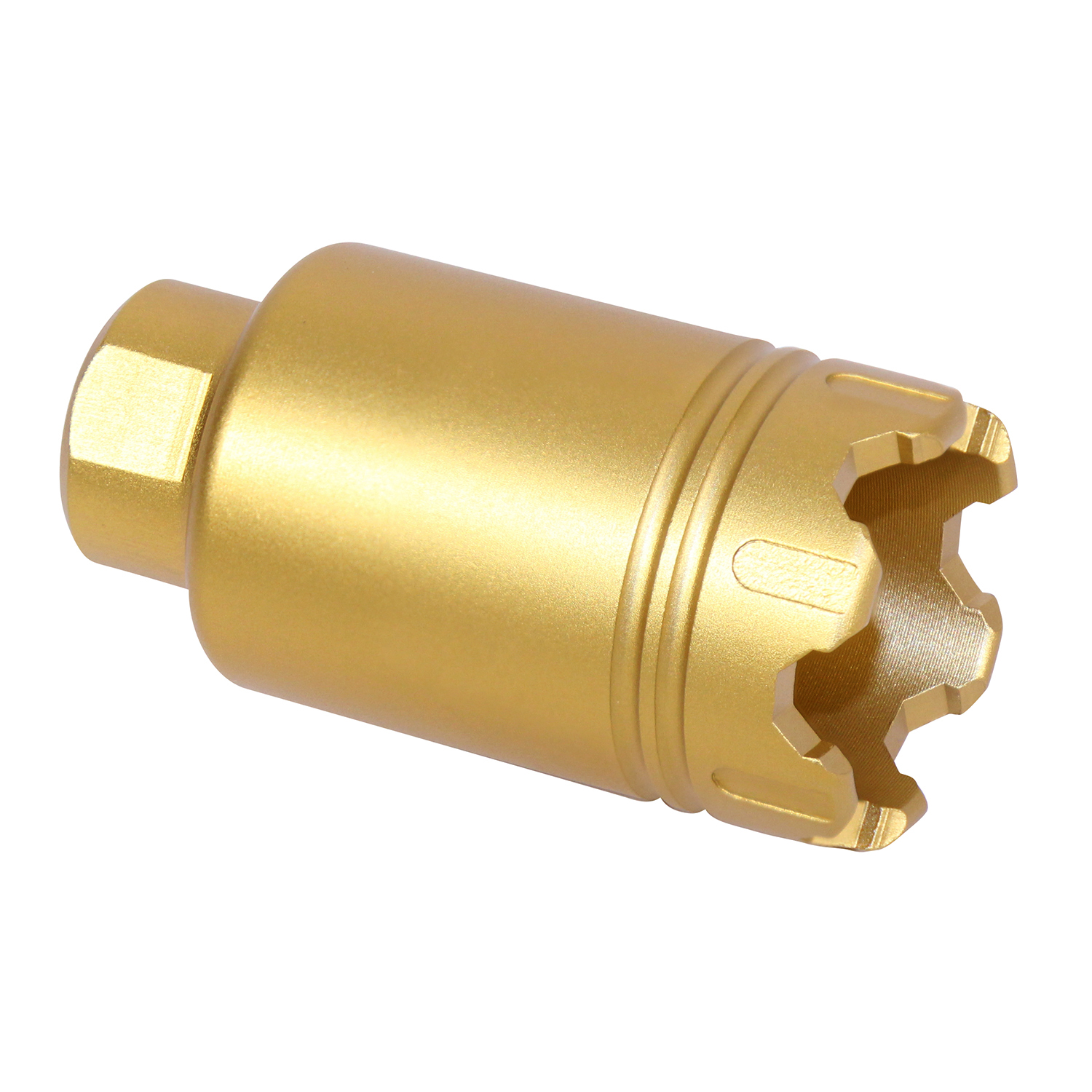 AR .308 Cal Micro 'Trident' Flash Can With Glass Breaker (Anodized Gold)