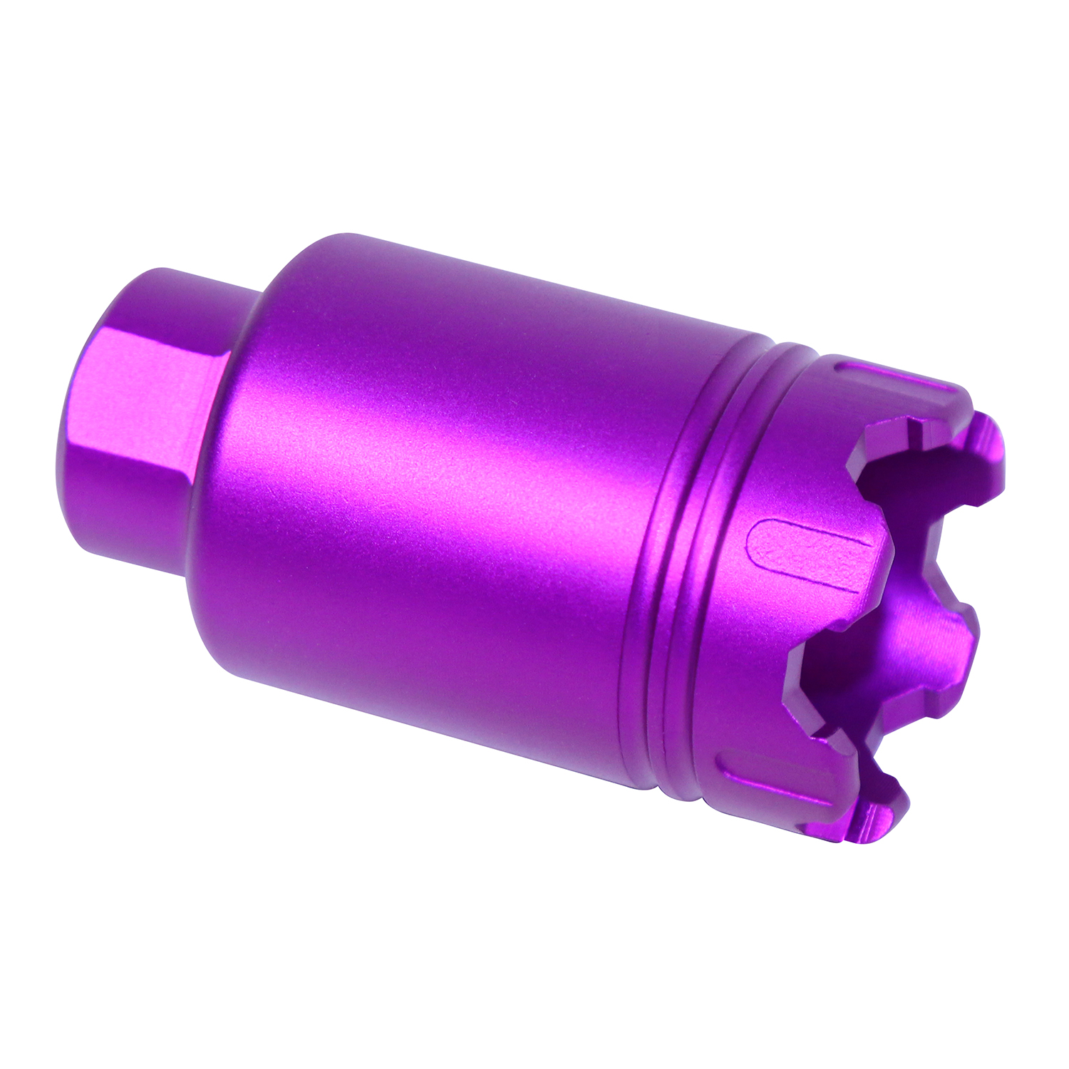 AR .308 Cal Micro 'Trident' Flash Can With Glass Breaker (Anodized Purple)