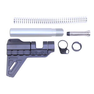 AR-15 Micro Breach Pistol Brace Kit with polished components and tactical design.