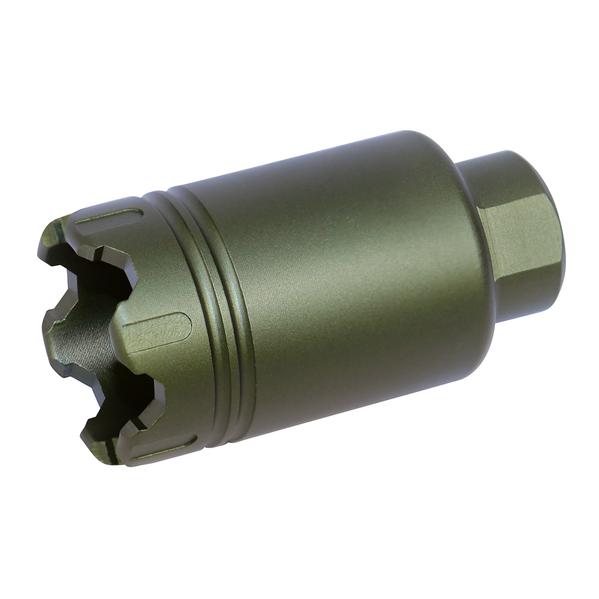 ar-308-flash-can-green-anodized_TT AR .308 Cal Micro 'Trident' Flash Can With Glass Breaker (Anodized Green) - Image 1
