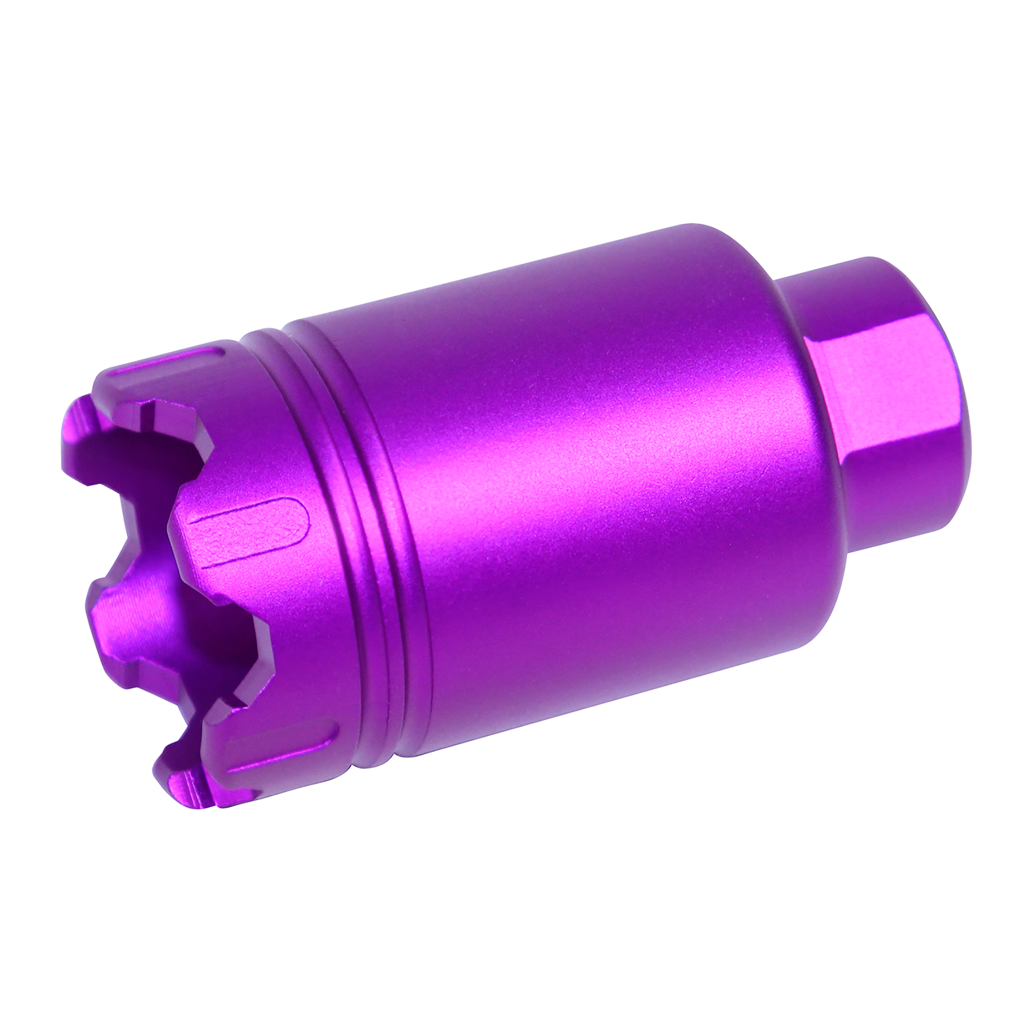 ar-308-flash-can-purple-anodized_TT AR .308 Cal Micro 'Trident' Flash Can With Glass Breaker (Anodized Purple) - Image 1