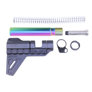 AR-15 Pistol Brace Kit with Rainbow Buffer Tube and Accessories.