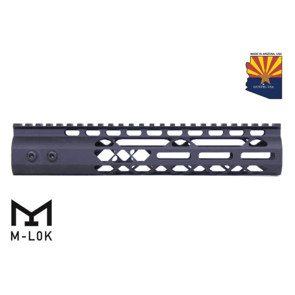 10 Air Lite M-LOK Free Floating Handguard with Monolithic Top Rail in Anodized Black.