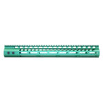 15 Ultra Lightweight Thin M-LOK Handguard with Picatinny Rail in Anodized Irish Green.
