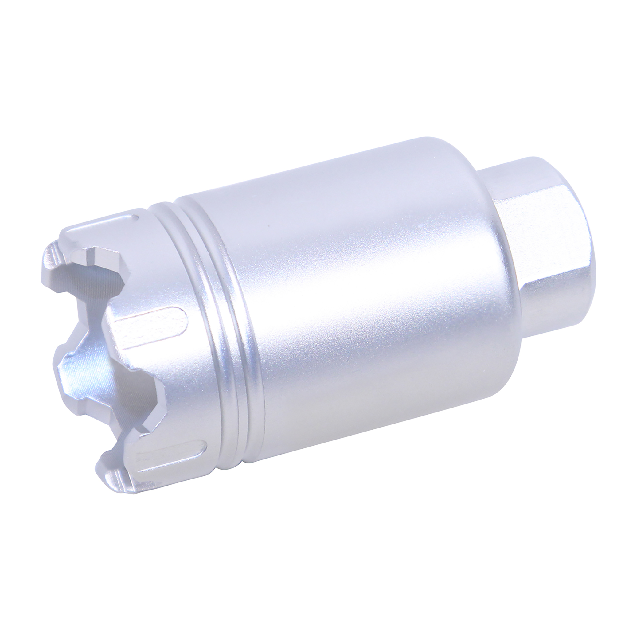 ar-308-caliber-micro-trident-flash-can-clear_TT AR .308 Cal Micro 'Trident' Flash Can With Glass Breaker (Anodized Clear) - Image 1