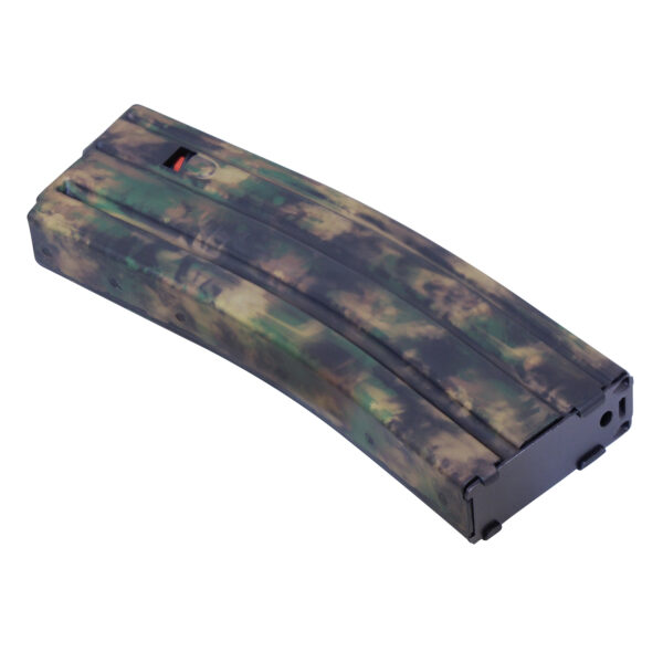 AR 5.56 Cal 30 Round Aluminum Magazine in Shadow Forest Camo.