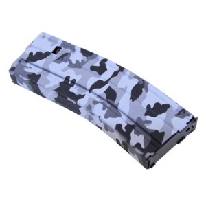 Limited Edition 30 Rnd AR-15 Magazine with Blue Camouflage Design.