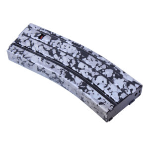Limited edition AR-15 5.56 30-round magazine with monochrome camouflage pattern.