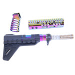 AR-15 pistol set with iridescent Micro Breach brace and accessories.