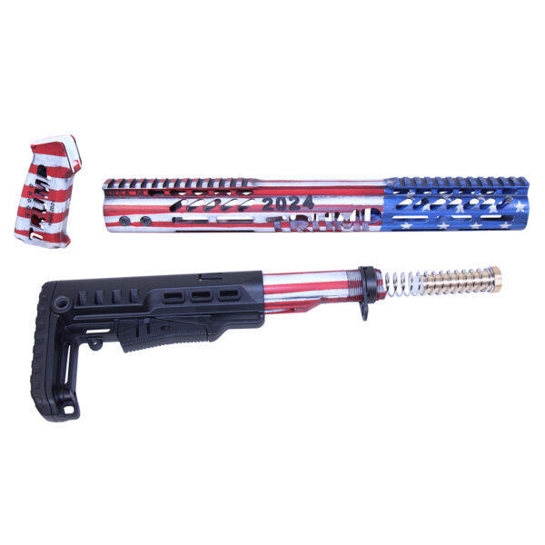 AR-15 Trump Series furniture set with patriotic Cerakote finish.