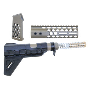 AR-15 Honeycomb Pistol Furniture Set With Brace (7") (Flat Dark Earth)