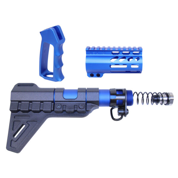 AR-15 Micro Pistol Furniture Set With Brace (Anodized Blue)