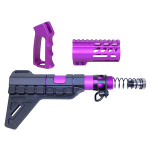 AR-15 Micro Pistol Furniture Set With Brace (Anodized Purple)