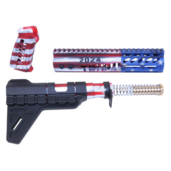 AR-15 Trump Series pistol set with patriotic, battleworn finish.