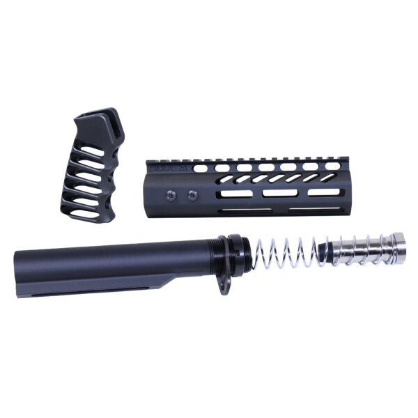 AR .308 Pistol Furniture Set With Miltube (Anodized Black)