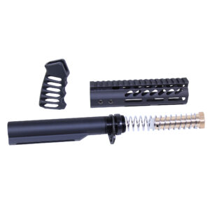 AR-15 Pistol Furniture Set With Miltube (Anodized Black)